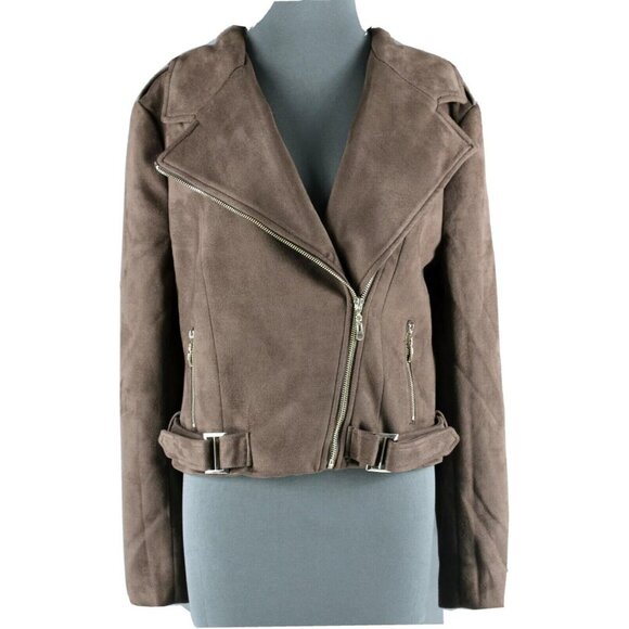 Romeo + Juliet Jackets & Blazers - Romeo + Juliet Sz L Brown Gold Lined Polyester Blend Short Jacket